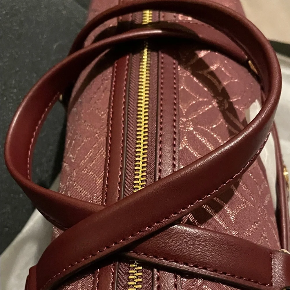 MICHAEL Michael Kors Maroon Patterned Duffel/ Satchel - Picture 4 of 11